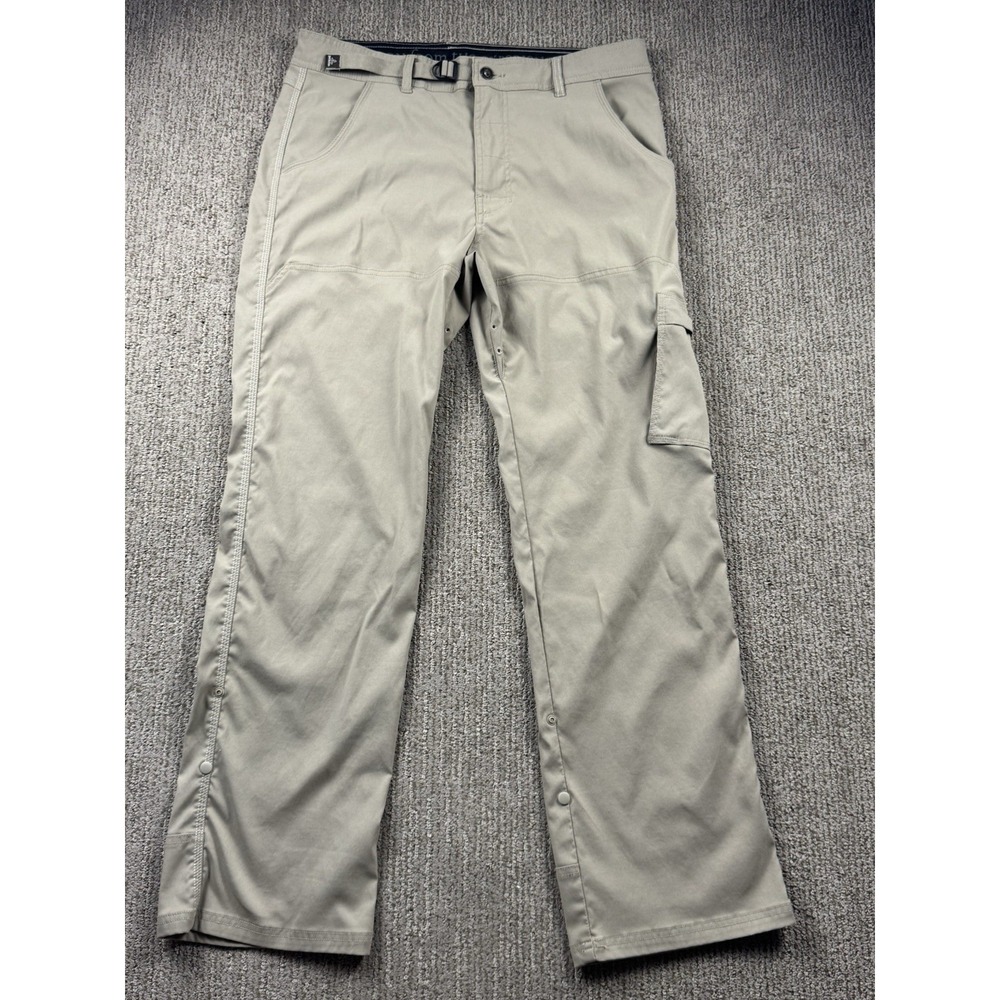 Prana Mens 32x31 Zion Cargo Pants Belted Roll Up Nylon Stretch Outdoor Hiking